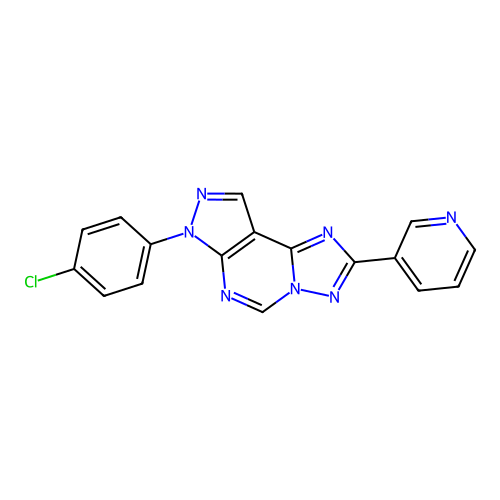 7-(4-chlorophenyl)-2-(pyridin-3-yl)-7H-pyrazolo[4,3-e][1,2,4]triazolo[1,5-c]pyrimidine structure