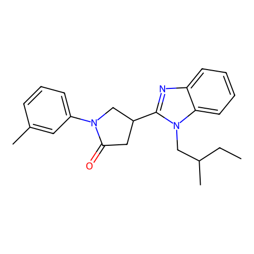 4-(1-(2-methylbutyl)-1H-benzo[d]imidazol-2-yl)-1-(m-tolyl)pyrrolidin-2-one structure