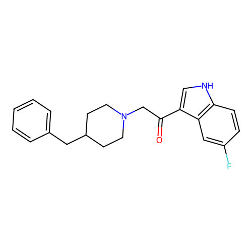 2-(4-benzylpiperidin-1-yl)-1-(5-fluoro-1H-indol-3-yl)ethanone structure
