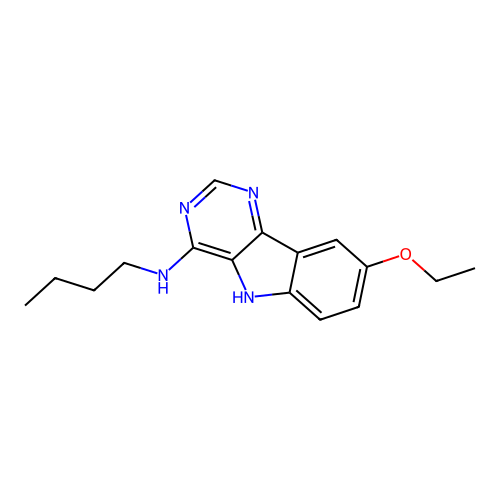 N-butyl-8-ethoxy-5H-pyrimido[5,4-b]indol-4-amine structure