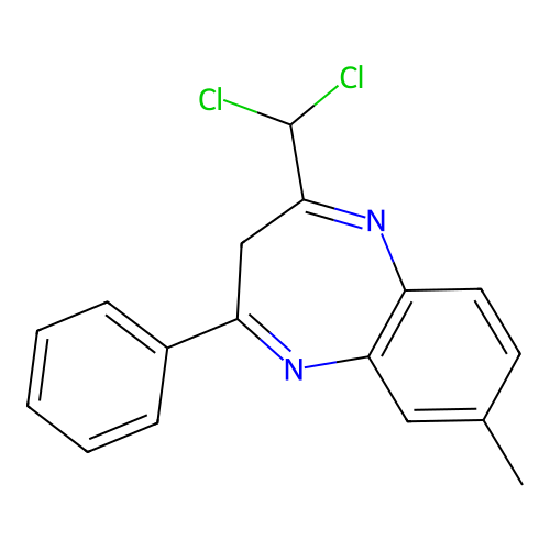 2-(dichloromethyl)-7-methyl-4-phenyl-3H-1,5-benzodiazepine structure