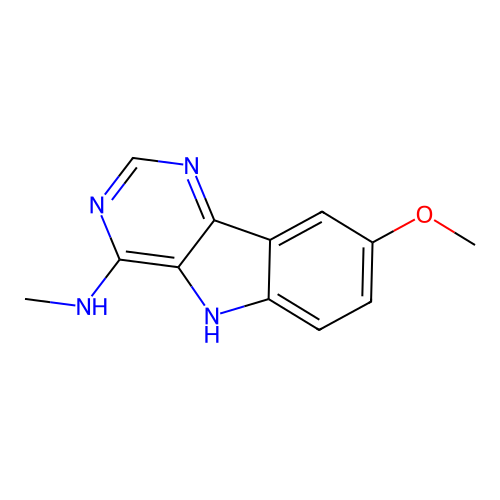 8-methoxy-N-methyl-5H-pyrimido[5,4-b]indol-4-amine structure