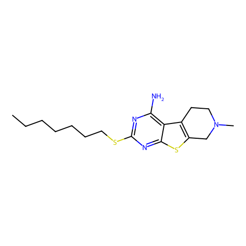 2-(heptylsulfanyl)-7-methyl-5,6,7,8-tetrahydropyrido[4',3':4,5]thieno[2,3-d]pyrimidin-4-amine structure