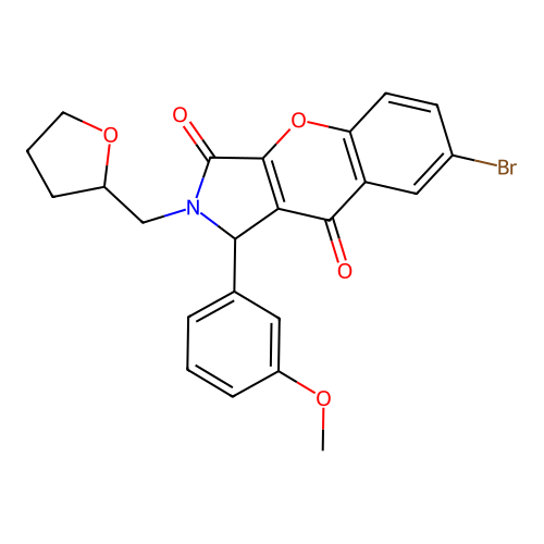 7-bromo-1-(3-methoxyphenyl)-2-(tetrahydrofuran-2-ylmethyl)-1,2-dihydrochromeno[2,3-c]pyrrole-3,9-dione structure