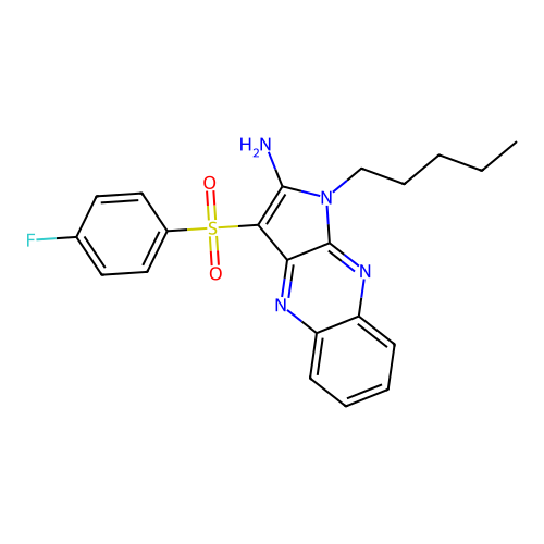 3-[(4-fluorophenyl)sulfonyl]-1-pentyl-1H-pyrrolo[2,3-b]quinoxalin-2-amine structure