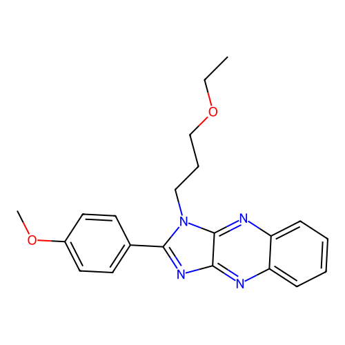 1-(3-ethoxypropyl)-2-(4-methoxyphenyl)-1H-imidazo[4,5-b]quinoxaline structure