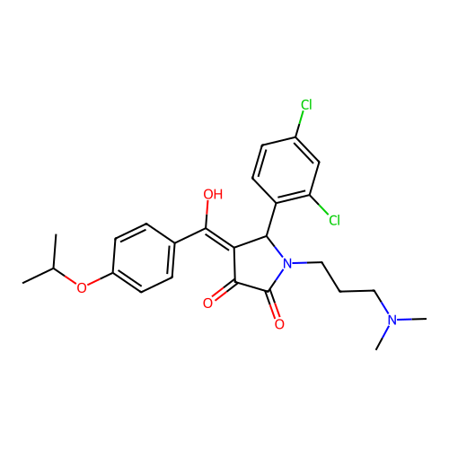5-(2,4-dichlorophenyl)-1-[3-(dimethylamino)propyl]-3-hydroxy-4-[4-(propan-2-yloxy)benzoyl]-2,5-dihydro-1H-pyrrol-2-one structure