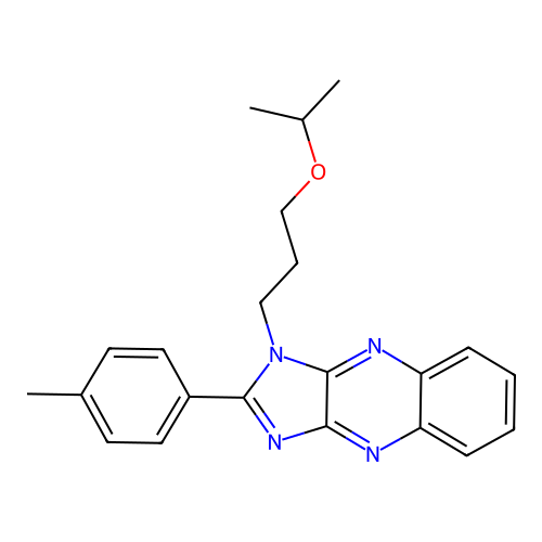 2-(4-methylphenyl)-1-[3-(propan-2-yloxy)propyl]-1H-imidazo[4,5-b]quinoxaline structure