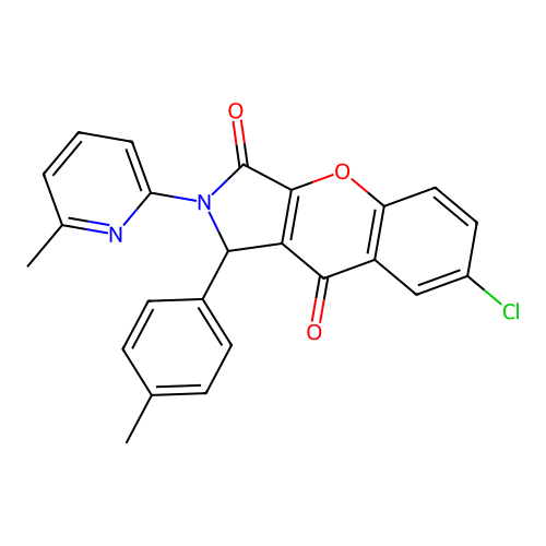 7-chloro-1-(4-methylphenyl)-2-(6-methylpyridin-2-yl)-1,2-dihydrochromeno[2,3-c]pyrrole-3,9-dione structure