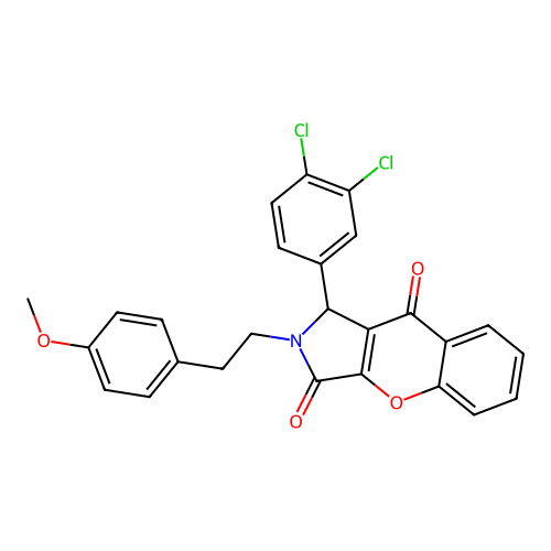 1-(3,4-dichlorophenyl)-2-(4-methoxyphenethyl)-1,2-dihydrochromeno[2,3-c]pyrrole-3,9-dione structure