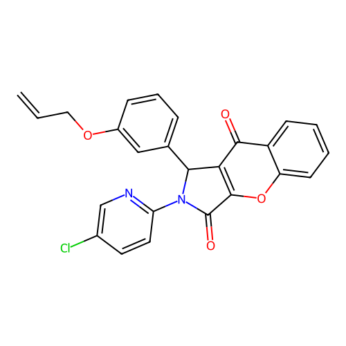 2-(5-chloropyridin-2-yl)-1-(3-prop-2-enoxyphenyl)-1H-chromeno[2,3-c]pyrrole-3,9-dione structure