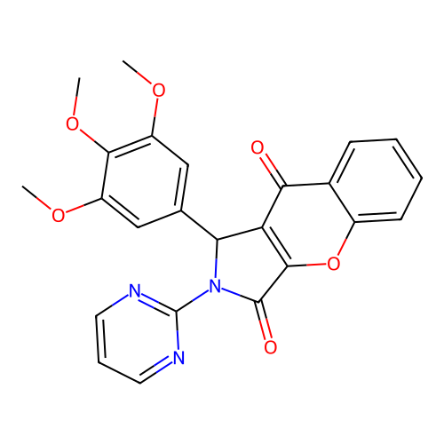 2-(pyrimidin-2-yl)-1-(3,4,5-trimethoxyphenyl)-1,2-dihydrochromeno[2,3-c]pyrrole-3,9-dione structure