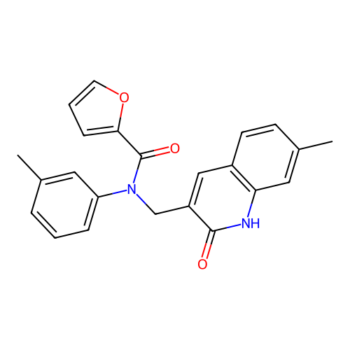 N-((2-hydroxy-7-methylquinolin-3-yl)methyl)-N-(m-tolyl)furan-2-carboxamide structure