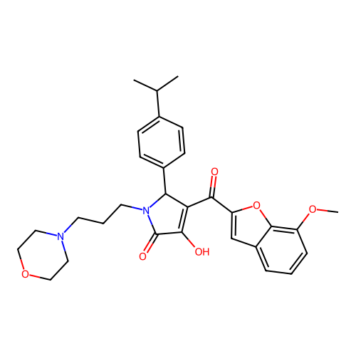 3-Hydroxy-4-[(7-methoxybenzo[d]furan-2-yl)carbonyl]-5-[4-(methylethyl)phenyl]-1-(3-morpholin-4-ylpropyl)-3-pyrrolin-2-one structure
