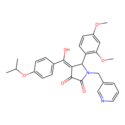 5-(2,4-dimethoxyphenyl)-4-[hydroxy-(4-propan-2-yloxyphenyl)methylidene]-1-(pyridin-3-ylmethyl)pyrrolidine-2,3-dione structure