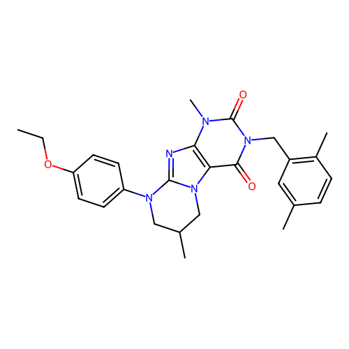 3-(2,5-dimethylbenzyl)-9-(4-ethoxyphenyl)-1,7-dimethyl-6,7,8,9-tetrahydropyrimido[2,1-f]purine-2,4(1H,3H)-dione structure