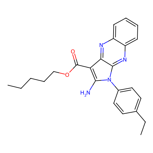 pentyl 2-amino-1-(4-ethylphenyl)-1H-pyrrolo[2,3-b]quinoxaline-3-carboxylate structure
