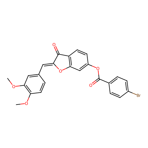 2-[(3,4-Dimethoxyphenyl)methylene]-3-oxobenzo[3,4-b]furan-6-yl 4-bromobenzoate structure