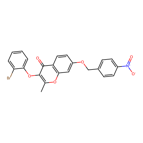 3-(2-Bromophenoxy)-2-methyl-7-[(4-nitrophenyl)methoxy]chromen-4-one structure