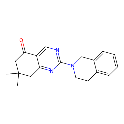 2-(3,4-dihydroisoquinolin-2(1H)-yl)-7,7-dimethyl-7,8-dihydroquinazolin-5(6H)-one structure