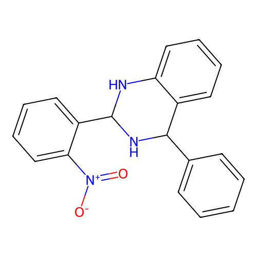 Quinazoline, 1,2,3,4-tetrahydro-2-(2-nitrophenyl)-4-phenyl- structure