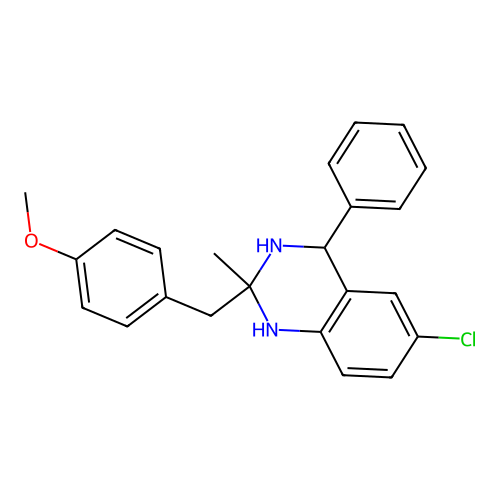 6-chloro-2-[(4-methoxyphenyl)methyl]-2-methyl-4-phenyl-3,4-dihydro-1H-quinazoline structure
