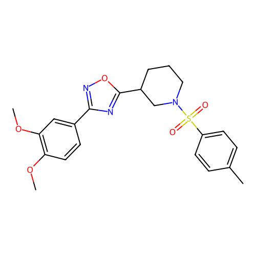 3-(3,4-Dimethoxyphenyl)-5-(1-tosylpiperidin-3-yl)-1,2,4-oxadiazole structure