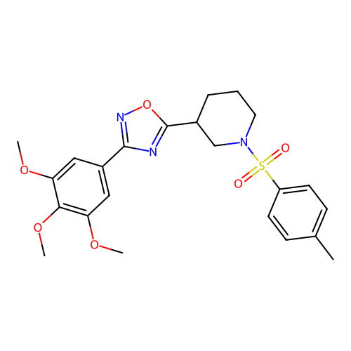5-(1-Tosylpiperidin-3-yl)-3-(3,4,5-trimethoxyphenyl)-1,2,4-oxadiazole structure