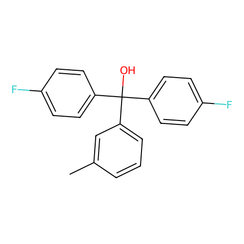 Bis(4-fluorophenyl)(3-methylphenyl)methanol structure