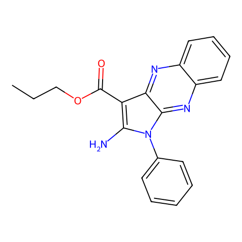 propyl 2-amino-1-phenyl-1H-pyrrolo[2,3-b]quinoxaline-3-carboxylate structure