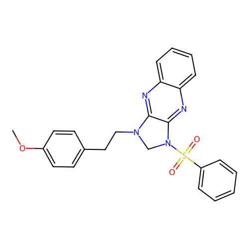 1-(4-methoxyphenethyl)-3-(phenylsulfonyl)-2,3-dihydro-1H-imidazo[4,5-b]quinoxaline structure