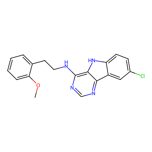 8-chloro-N-[2-(2-methoxyphenyl)ethyl]-5H-pyrimido[5,4-b]indol-4-amine structure