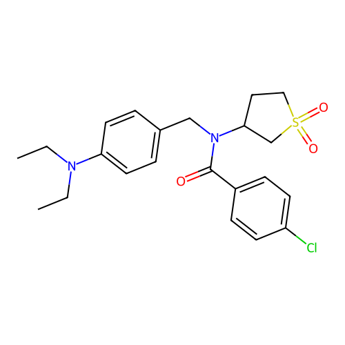 4-chloro-N-[4-(diethylamino)benzyl]-N-(1,1-dioxidotetrahydrothiophen-3-yl)benzamide structure