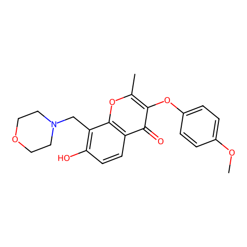 7-Hydroxy-3-(4-methoxyphenoxy)-2-methyl-8-(morpholin-4-ylmethyl)chromen-4-one structure