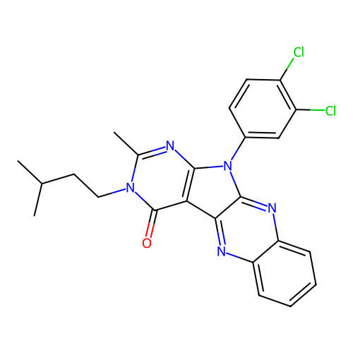 C24H21Cl2N5O structure