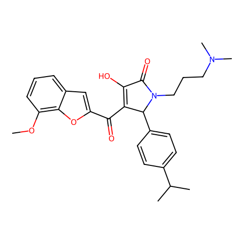 1-[3-(Dimethylamino)propyl]-3-hydroxy-4-[(7-methoxybenzo[d]furan-2-yl)carbonyl]-5-[4-(methylethyl)phenyl]-3-pyrrolin-2-one structure