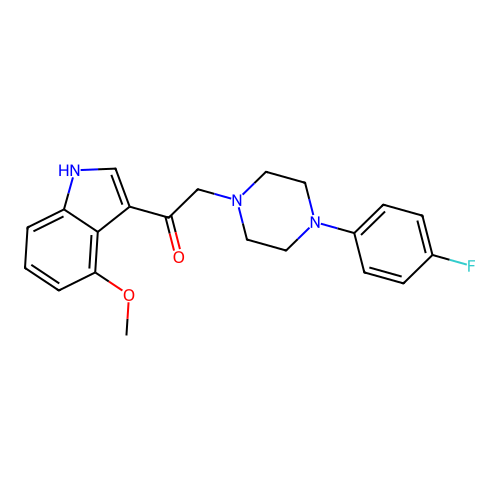 2-[4-(4-fluorophenyl)piperazin-1-yl]-1-(4-methoxy-1H-indol-3-yl)ethanone structure