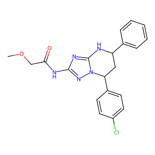 N-(7-(4-chlorophenyl)-5-phenyl-4,5,6,7-tetrahydro-[1,2,4]triazolo[1,5-a]pyrimidin-2-yl)-2-methoxyacetamide structure