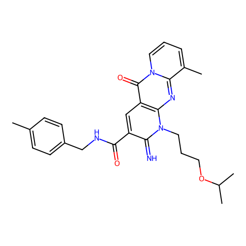 2-imino-1-(3-isopropoxypropyl)-10-methyl-N~3~-(4-methylbenzyl)-5-oxo-1,5-dihydro-2H-dipyrido[1,2-a:2,3-d]pyrimidine-3-carboxamide structure