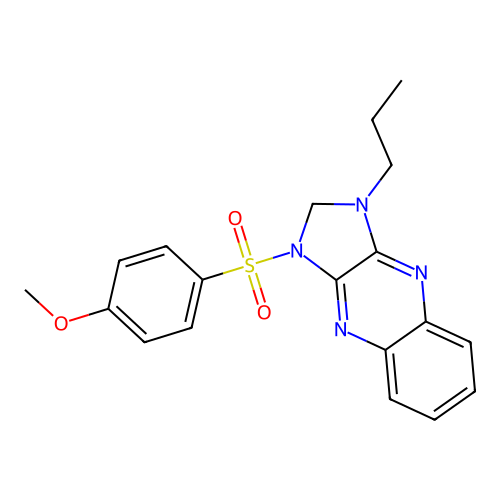 1-((4-methoxyphenyl)sulfonyl)-3-propyl-2,3-dihydro-1H-imidazo[4,5-b]quinoxaline structure