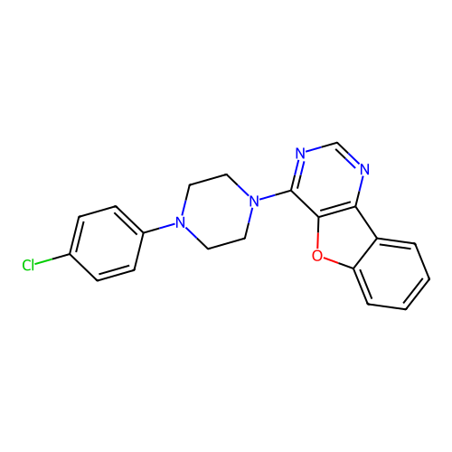 4-[4-(4-Chlorophenyl)piperazin-1-yl][1]benzofuro[3,2-d]pyrimidine structure
