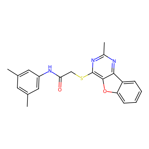 N-(3,5-dimethylphenyl)-2-((2-methylbenzofuro[3,2-d]pyrimidin-4-yl)thio)acetamide structure