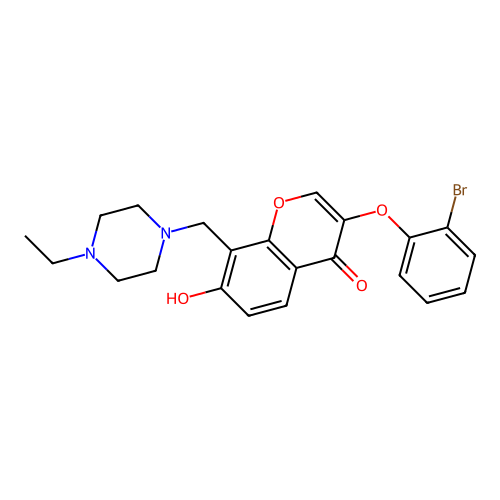 3-(2-bromophenoxy)-8-((4-ethylpiperazin-1-yl)methyl)-7-hydroxy-4H-chromen-4-one structure