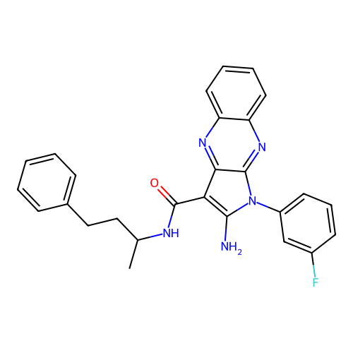 2-amino-1-(3-fluorophenyl)-N-(4-phenylbutan-2-yl)-1H-pyrrolo[2,3-b]quinoxaline-3-carboxamide structure