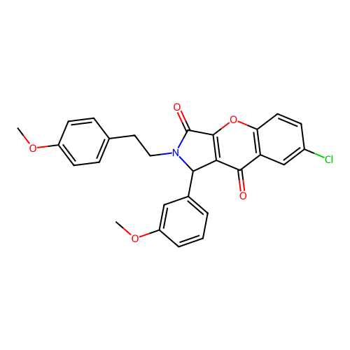 7-chloro-2-(4-methoxyphenethyl)-1-(3-methoxyphenyl)-1,2-dihydrochromeno[2,3-c]pyrrole-3,9-dione structure