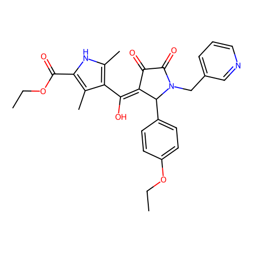 ethyl 4-(2-(4-ethoxyphenyl)-4-hydroxy-5-oxo-1-(pyridin-3-ylmethyl)-2,5-dihydro-1H-pyrrole-3-carbonyl)-3,5-dimethyl-1H-pyrrole-2-carboxylate structure