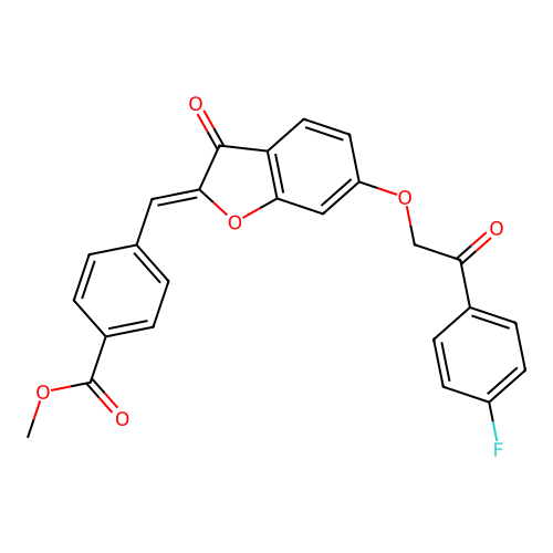 (Z)-methyl 4-((6-(2-(4-fluorophenyl)-2-oxoethoxy)-3-oxobenzofuran-2(3H)-ylidene)methyl)benzoate structure