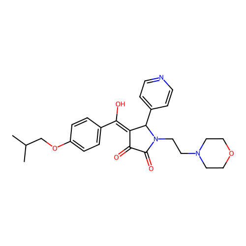 3-hydroxy-4-[4-(2-methylpropoxy)benzoyl]-1-[2-(morpholin-4-yl)ethyl]-5-(pyridin-4-yl)-2,5-dihydro-1H-pyrrol-2-one structure