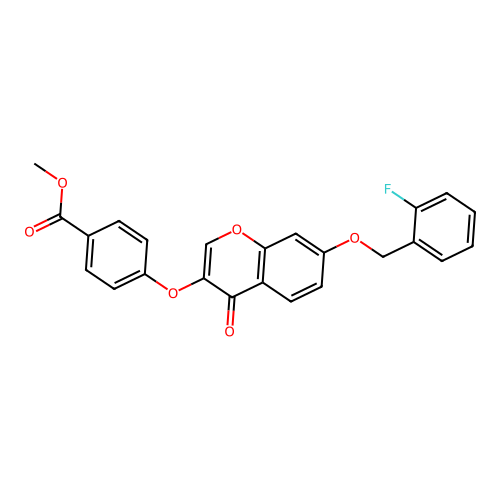 Methyl 4-[7-[(2-fluorophenyl)methoxy]-4-oxochromen-3-yl]oxybenzoate structure