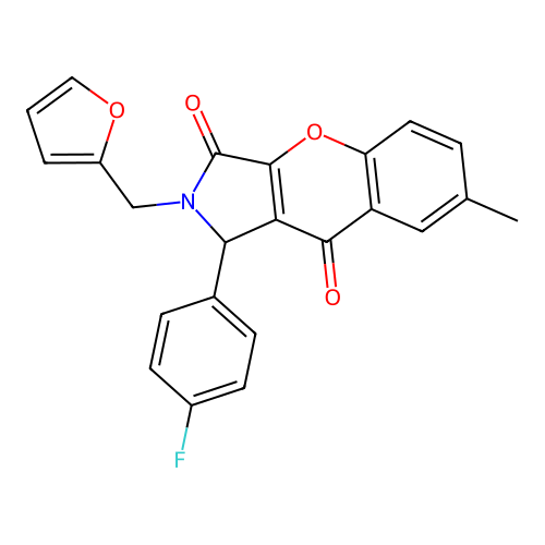 1-(4-fluorophenyl)-2-(furan-2-ylmethyl)-7-methyl-1,2-dihydrochromeno[2,3-c]pyrrole-3,9-dione structure